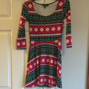 Holiday Dress ~ Derek Heart Multicolor Patterned Dress